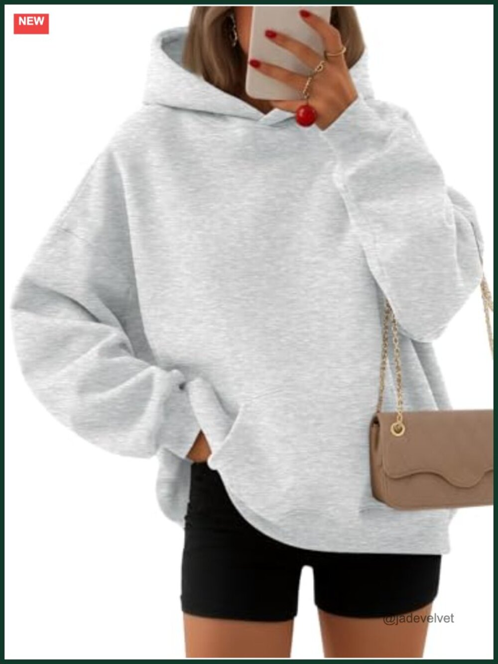 Oversized Fleece Hoodie Sweatshirt Cotton Polyester Pullover